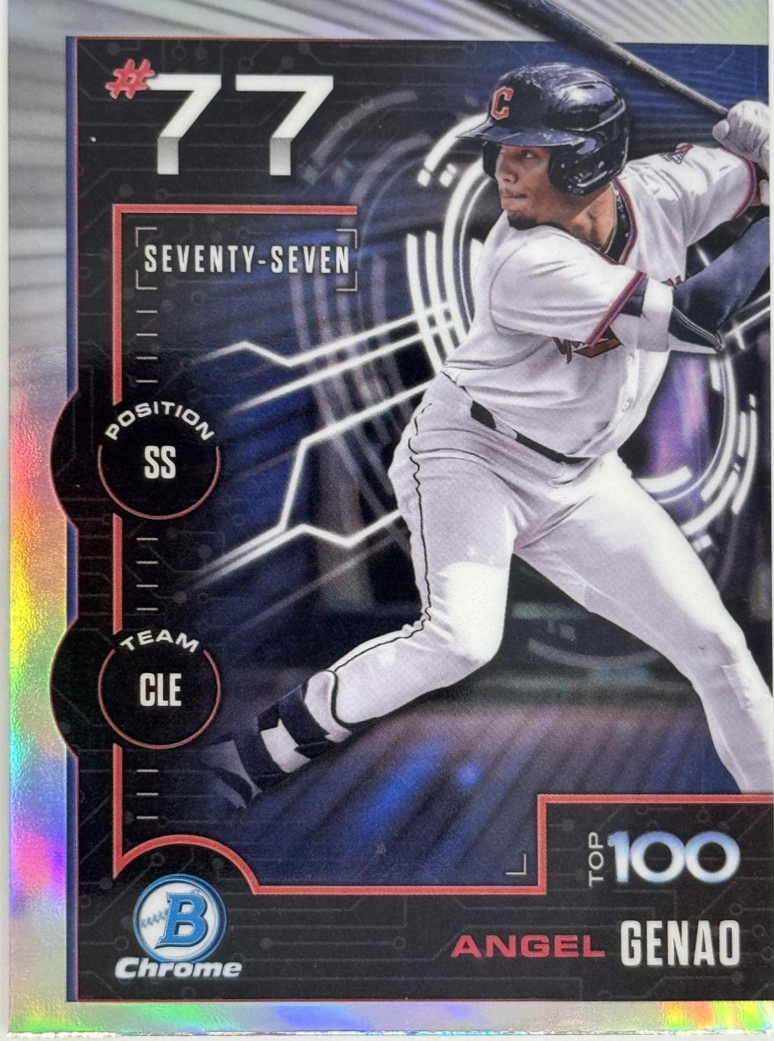 2025 Bowman Scouts Top 100 Angel Genao #BTP-77 card