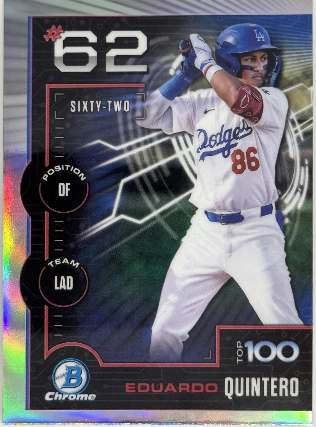 2025 Bowman Scouts Top 100 Eduardo Quintero #BTP-62 card