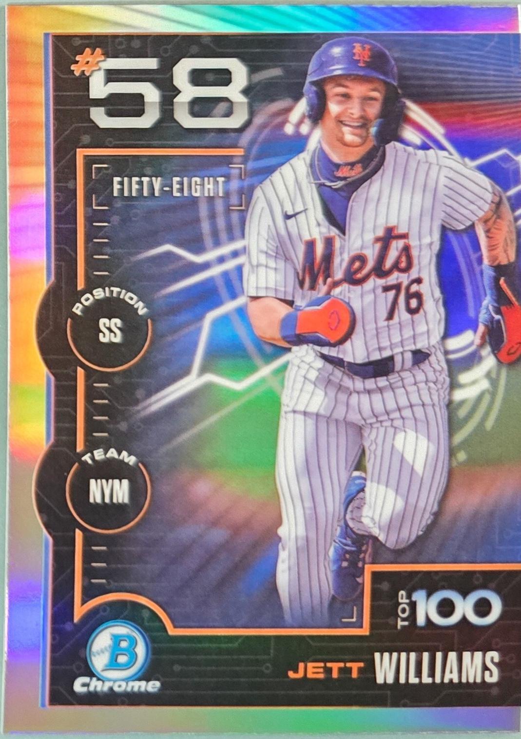 2025 Bowman Scouts Top 100 Jett Williams #BTP-58 card