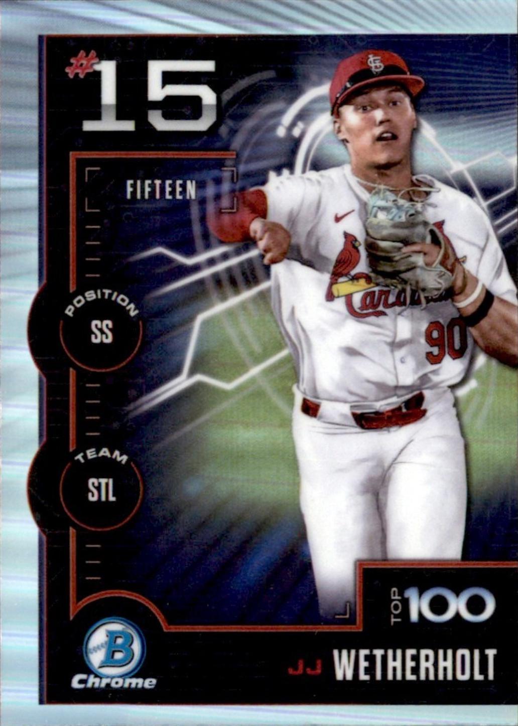 2025 Bowman Scouts Top 100 JJ Wetherholt #BTP-15 card
