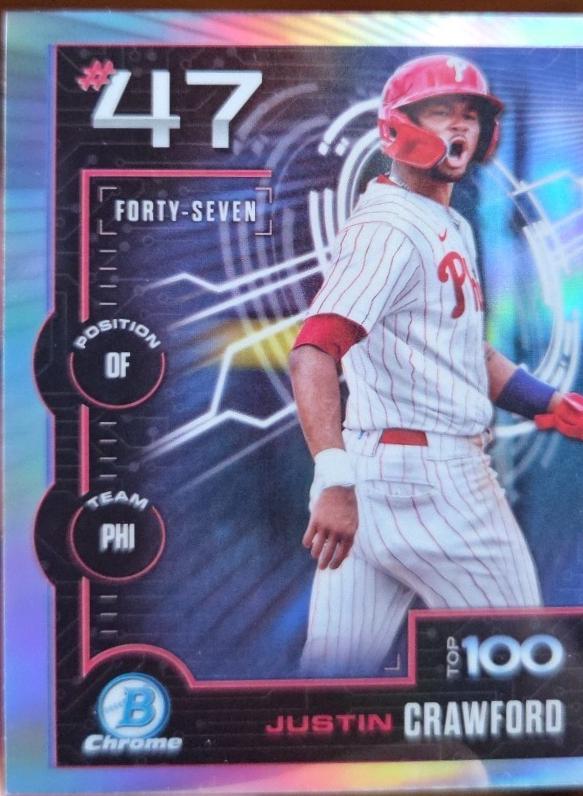2025 Bowman Scouts Top 100 Justin Crawford #BTP-47 card