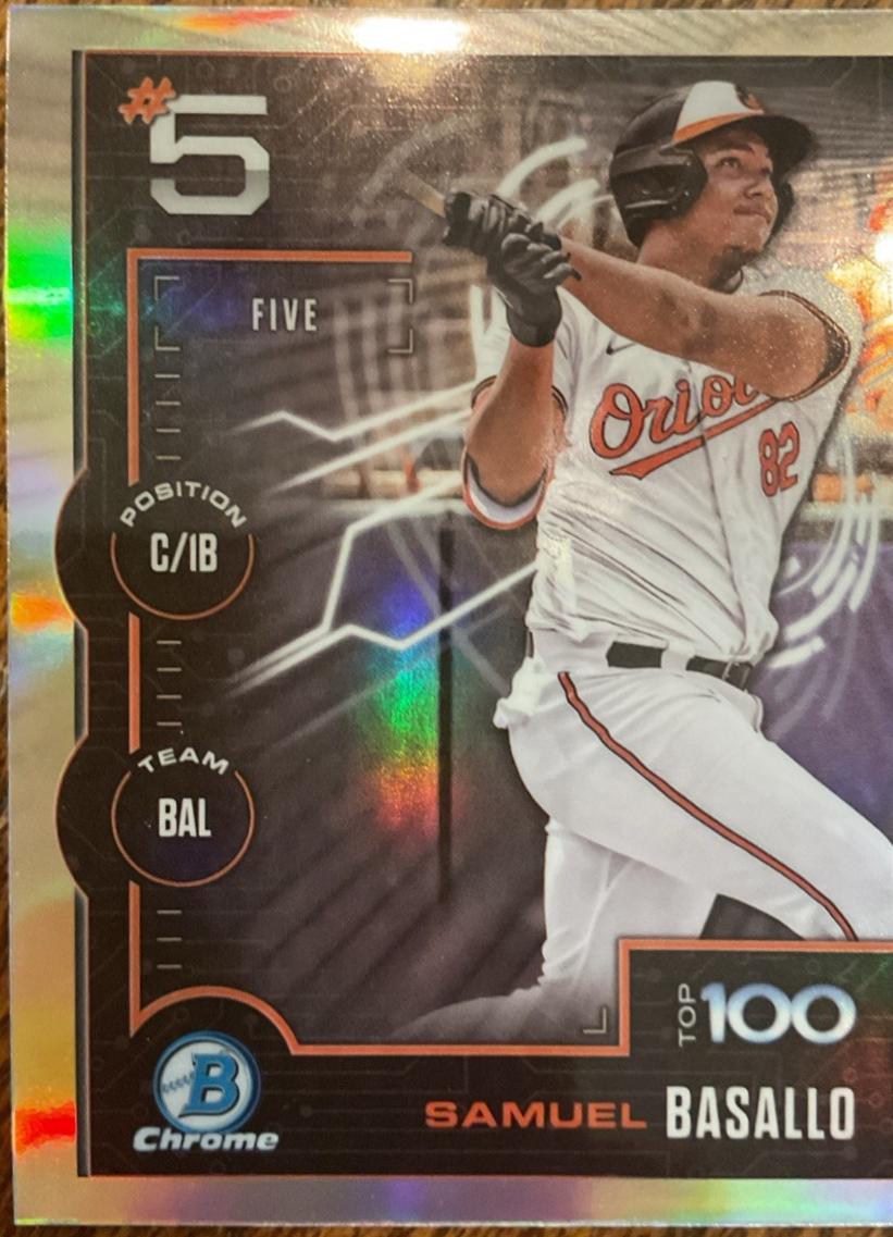 2025 Bowman Scouts Top 100 Samuel Basallo #BTP-5 card