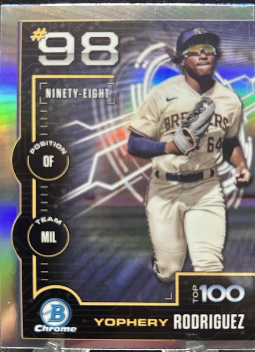 2025 Bowman Scouts Top 100 Yophery Rodriguez #BTP-98 card