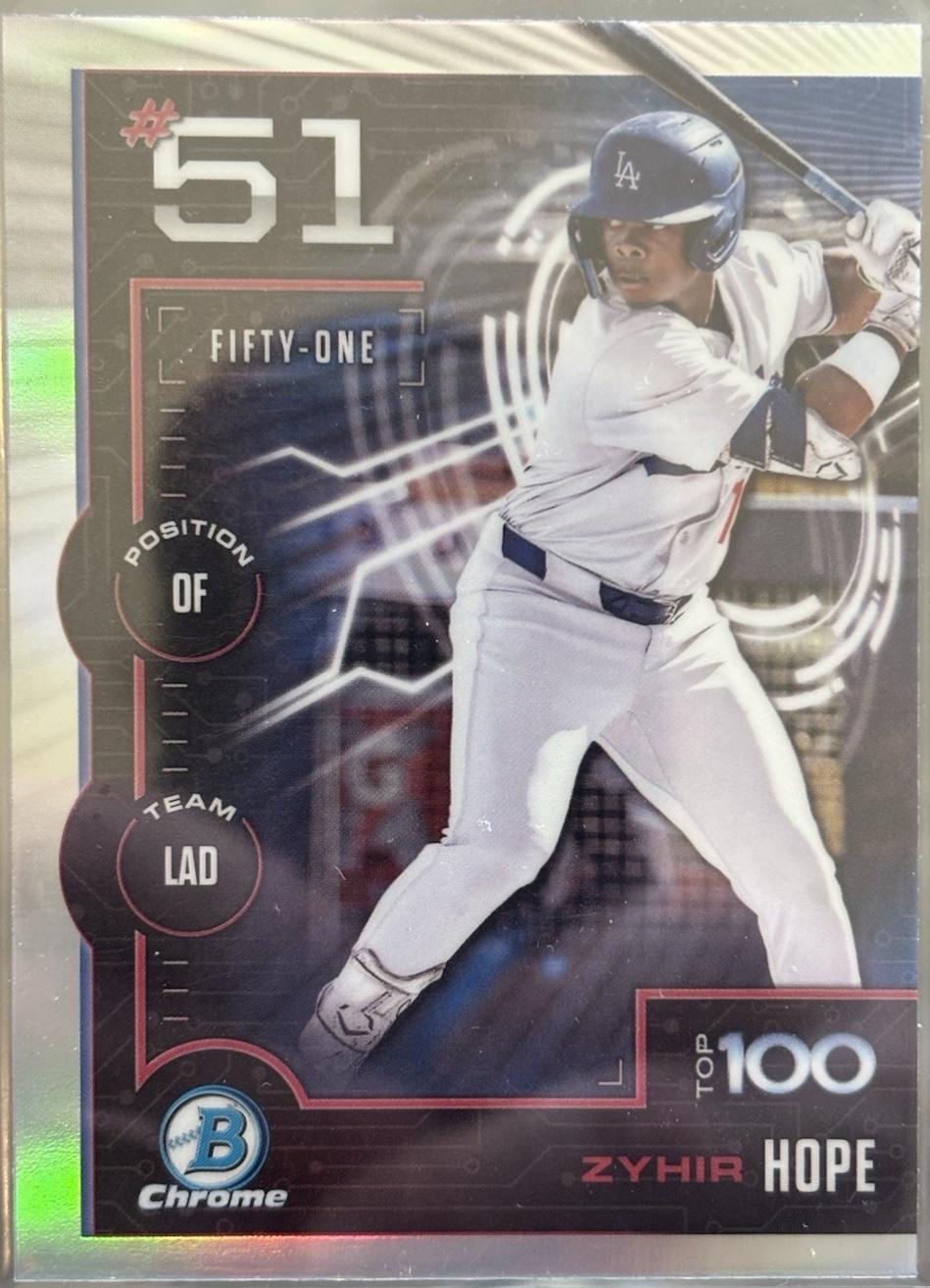 2025 Bowman Scouts Top 100 Zyhir Hope #BTP-51 card