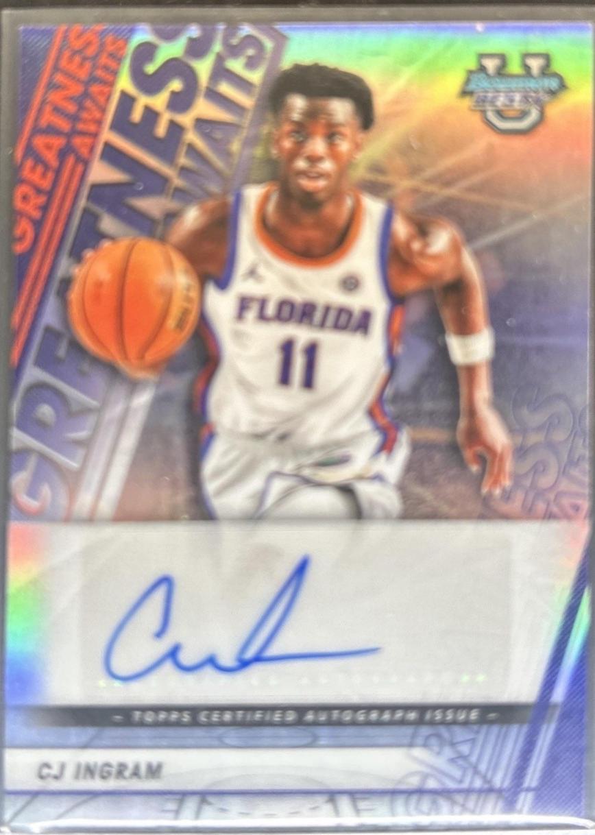 2025 Bowman University Best Greatness Awaits Autograph CJ Ingram #GA-CI card