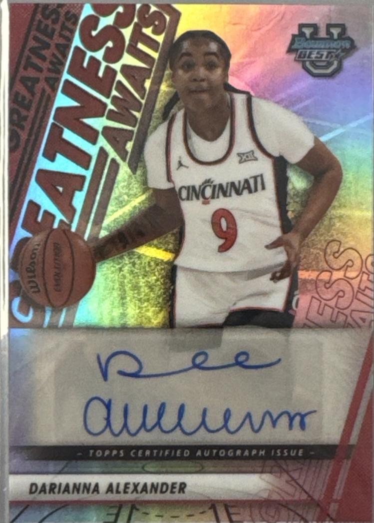 2025 Bowman University Best Greatness Awaits Autograph Darianna Alexander #GA-DA card