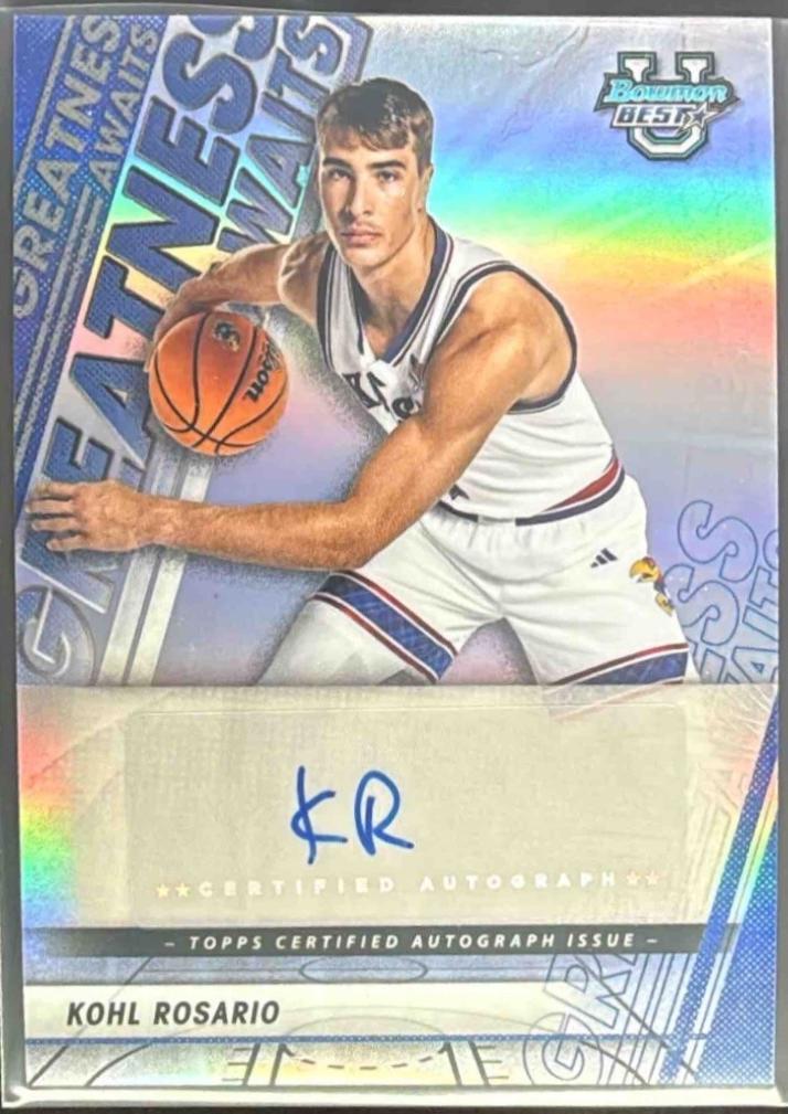 2025 Bowman University Best Greatness Awaits Autograph Kohl Rosario #GA-KS card