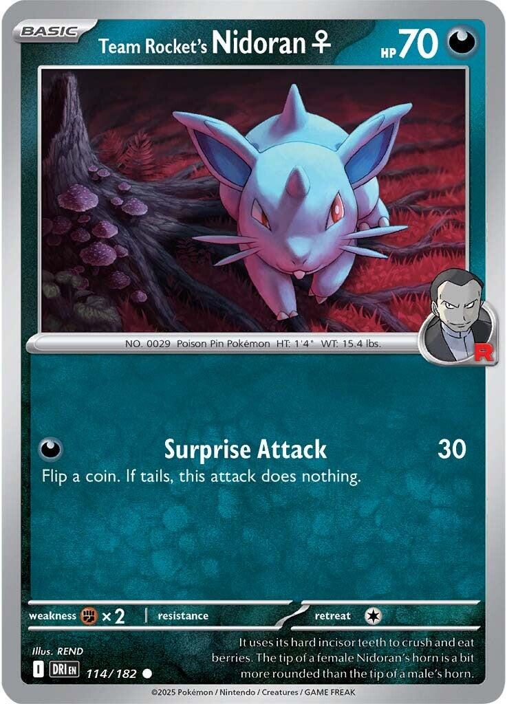 2025 Destined Rivals Team Rocket's Nidoran #114 card