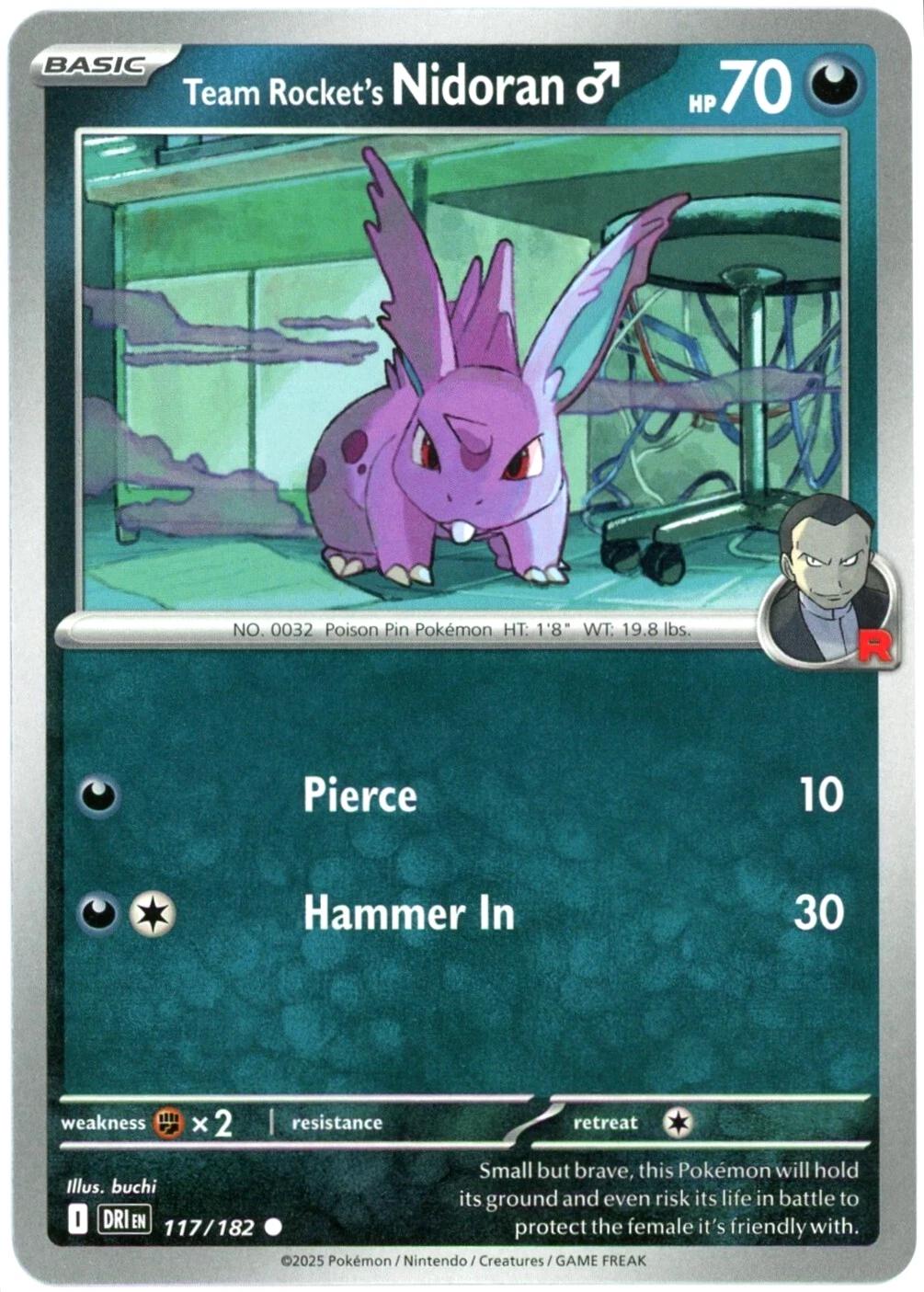 2025 Destined Rivals Team Rocket's Nidoran #117 card
