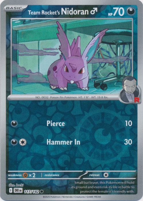 2025 Destined Rivals Team Rocket's Nidoran [Reverse Holo] #117 card