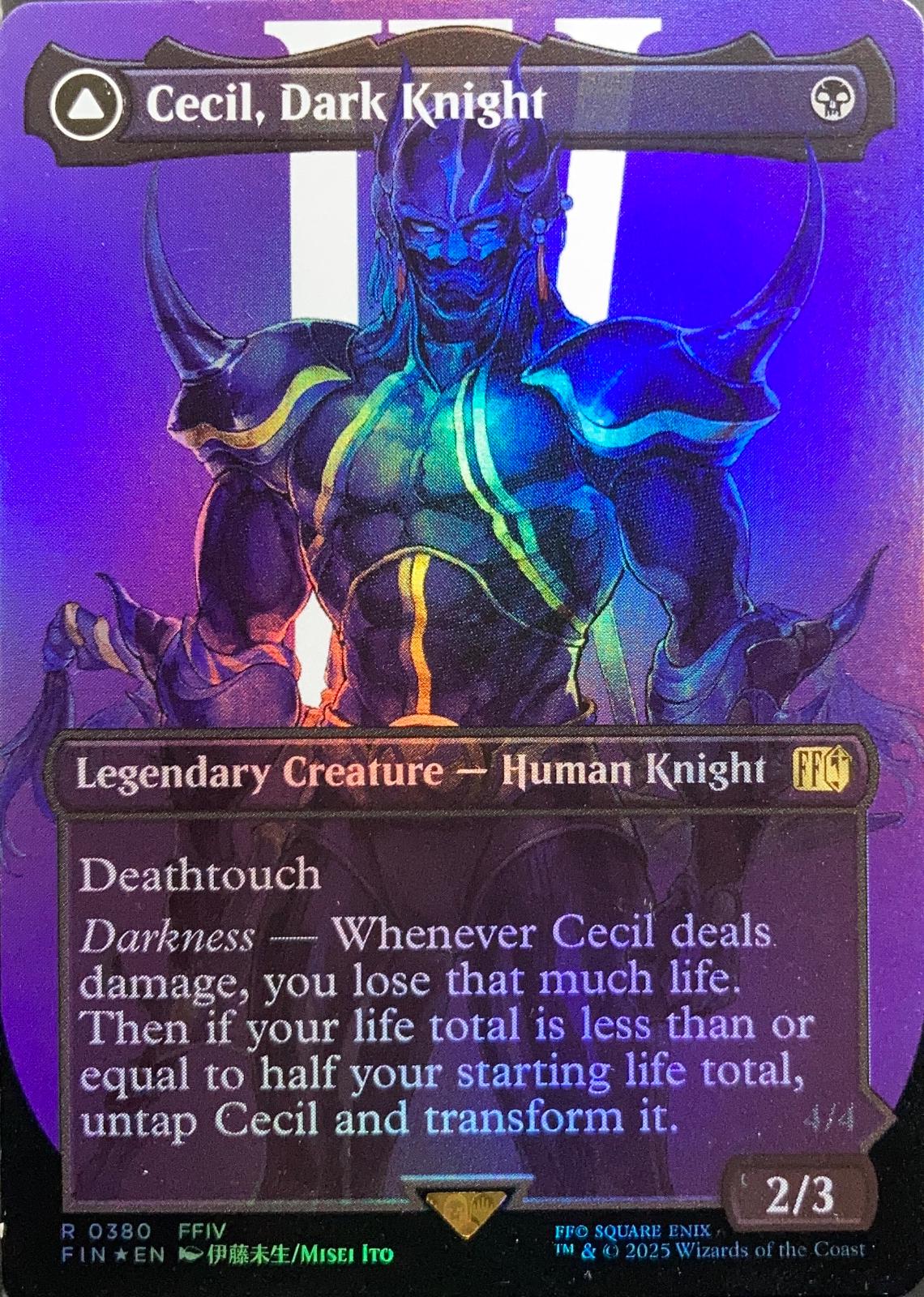 2025 Final Fantasy Cecil, Dark Knight [Borderless Foil] #380 card