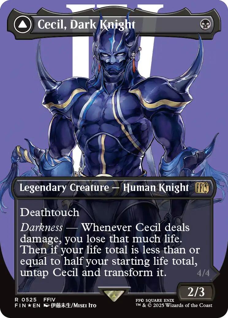 2025 Final Fantasy Cecil, Dark Knight [Borderless Surge Foil] #525 card
