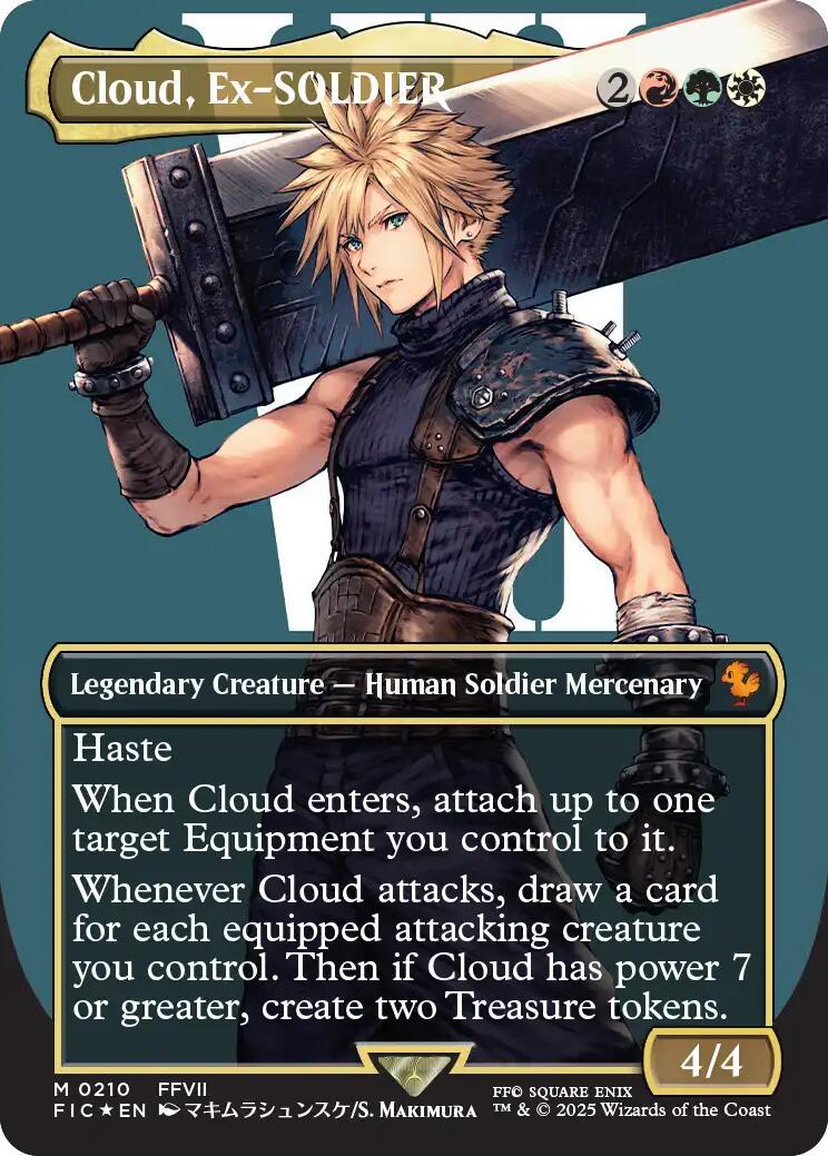 2025 Final Fantasy Commander Cloud, Ex-SOLDIER [Borderless Surge Foil] #210 card