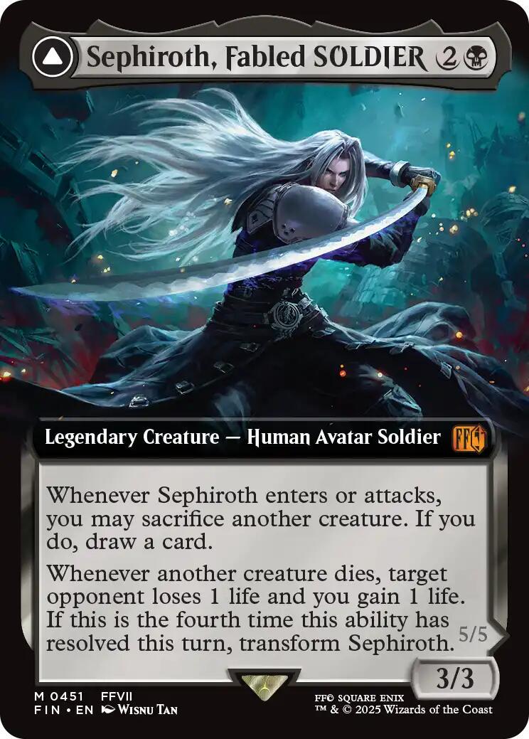 2025 Final Fantasy Sephiroth, Fabled SOLDIER [Extended Art] #451 card