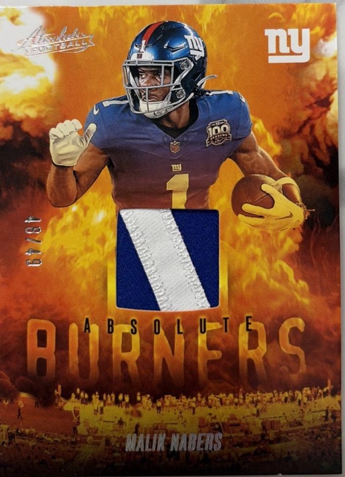 2025 Panini Absolute Burners Malik Nabers #ABU-MNA card