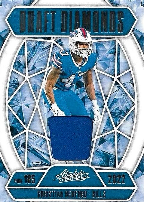 2025 Panini Absolute Draft Diamonds Jersey Christian Benford #DDJ-CBE card