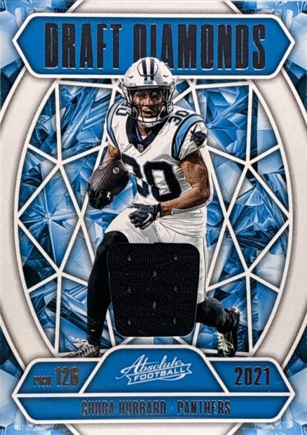 2025 Panini Absolute Draft Diamonds Jersey Chuba Hubbard #DDJ-CHU card