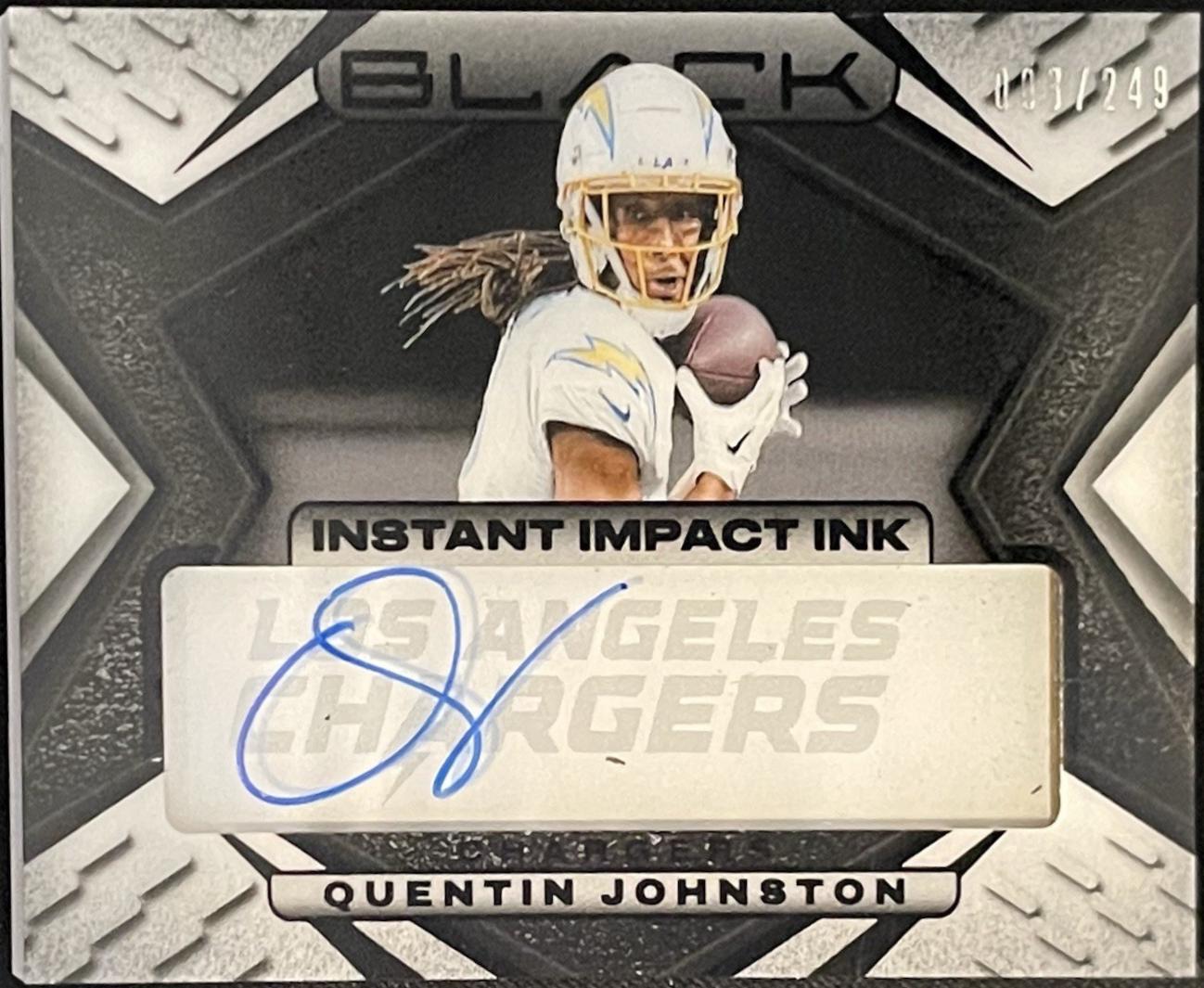 2025 Panini Black Instant Impact Ink Quentin Johnston #4 card