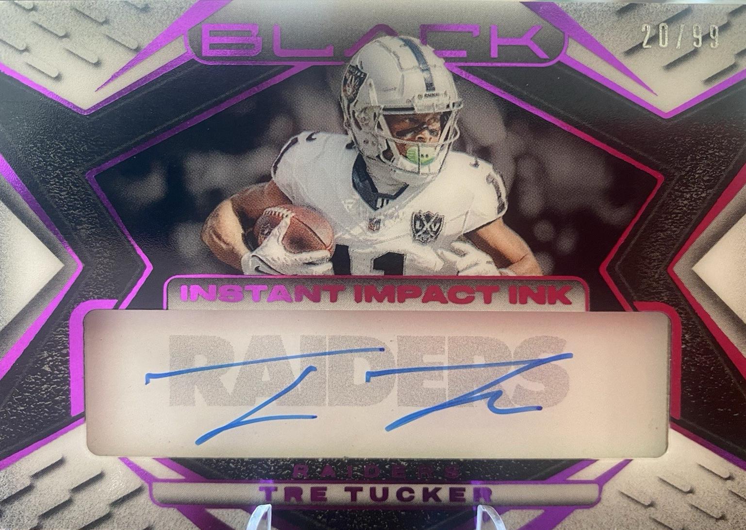 2025 Panini Black Instant Impact Ink Tre Tucker #5 card