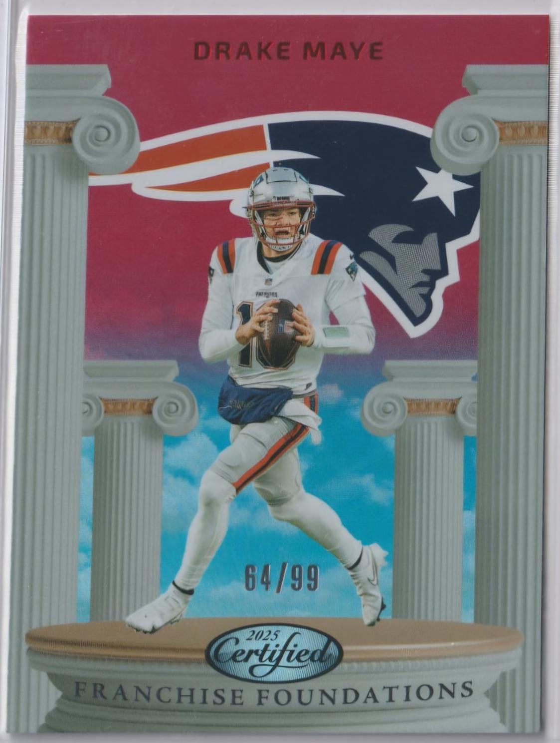 2025 Panini Certified Franchise Foundations Drake Maye [Mirror Red] #FFO-DME card