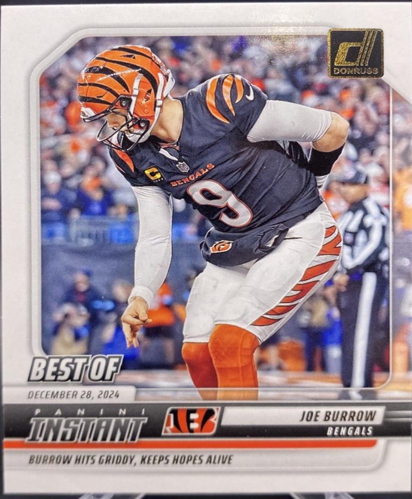 2025 Panini Donruss Best of Instant Joe Burrow #INS-JBW card