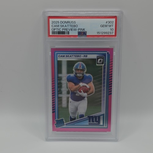 2025 Panini Donruss Cam Skattebo [Pink Optic Preview] #302 card