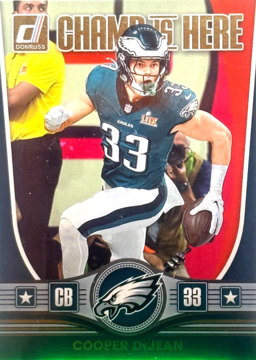 2025 Panini Donruss Champ is Here Cooper DeJean #CIH-CDN card