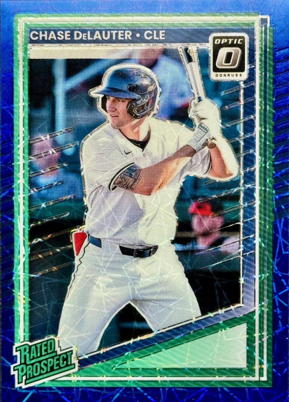 2025 Panini Donruss Chase DeLauter [Blue Velocity Optic] #107 card