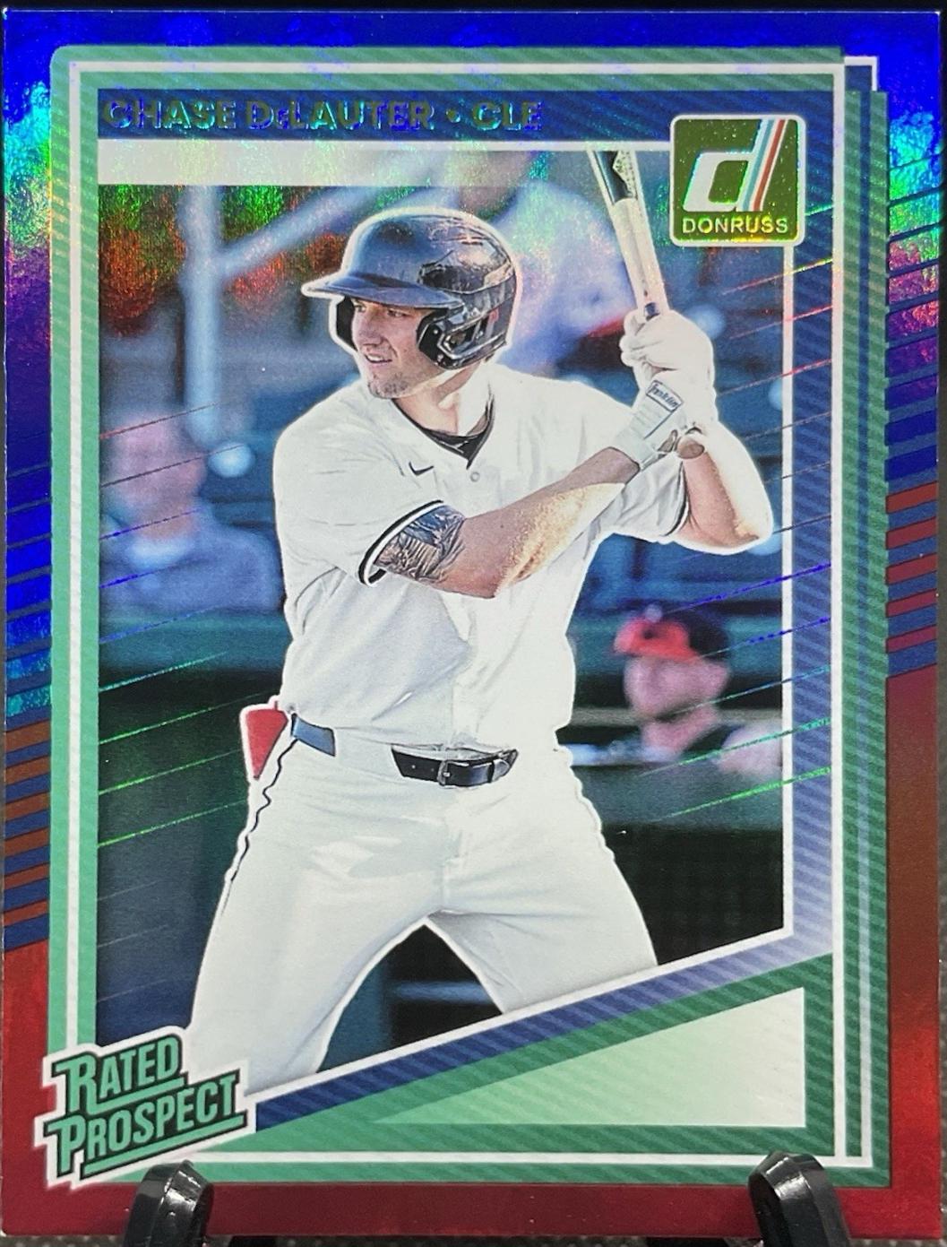 2025 Panini Donruss Chase DeLauter [Red Blue] #107 card