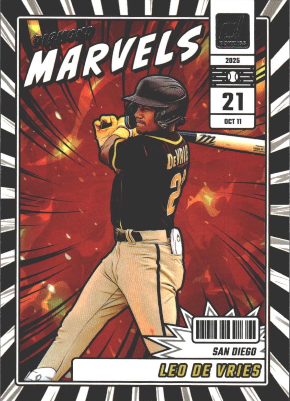 2025 Panini Donruss Diamond Marvels Leo De Vries #11 card