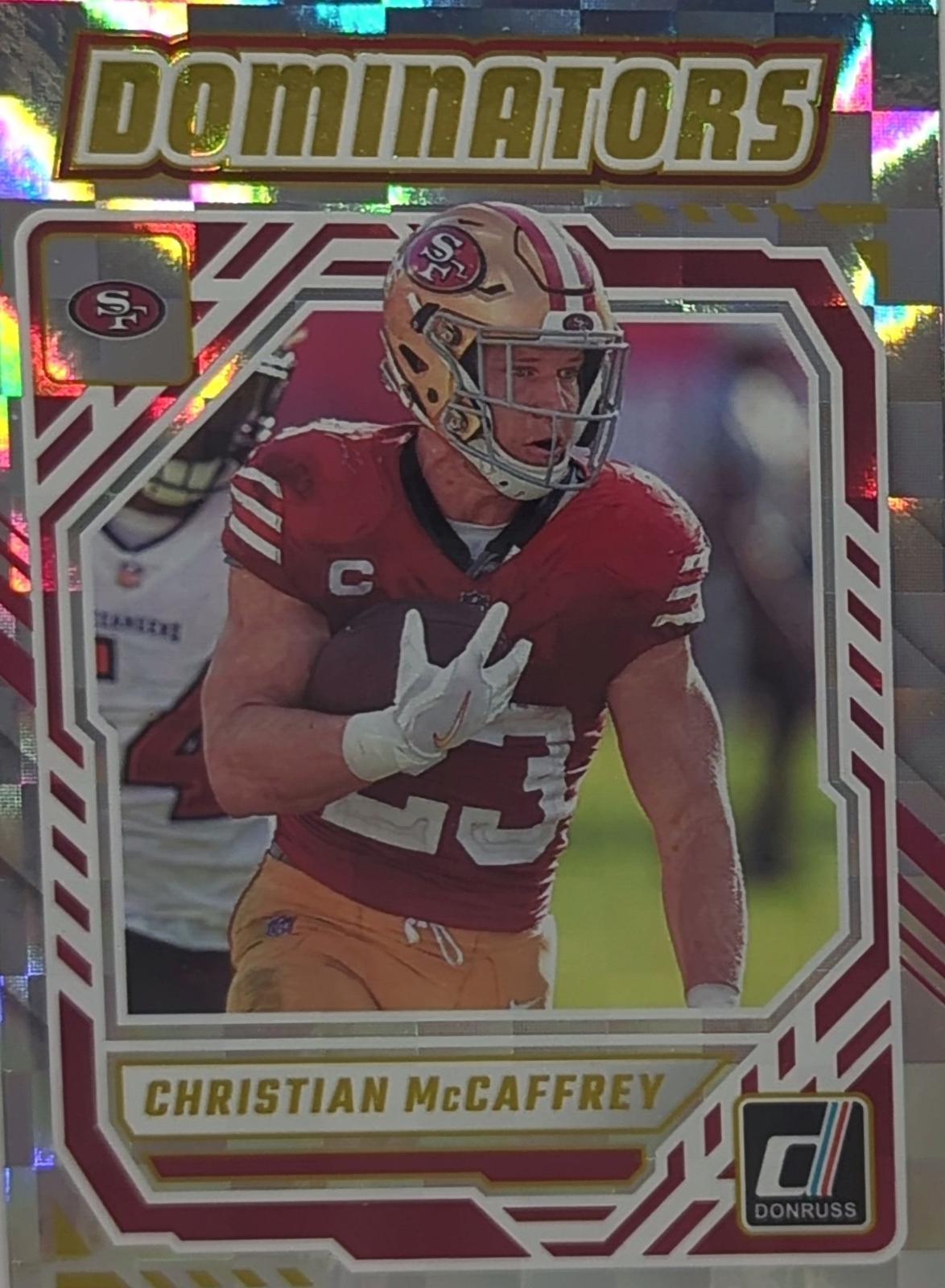 2025 Panini Donruss Dominators Christian McCaffrey #DOM-CMY card