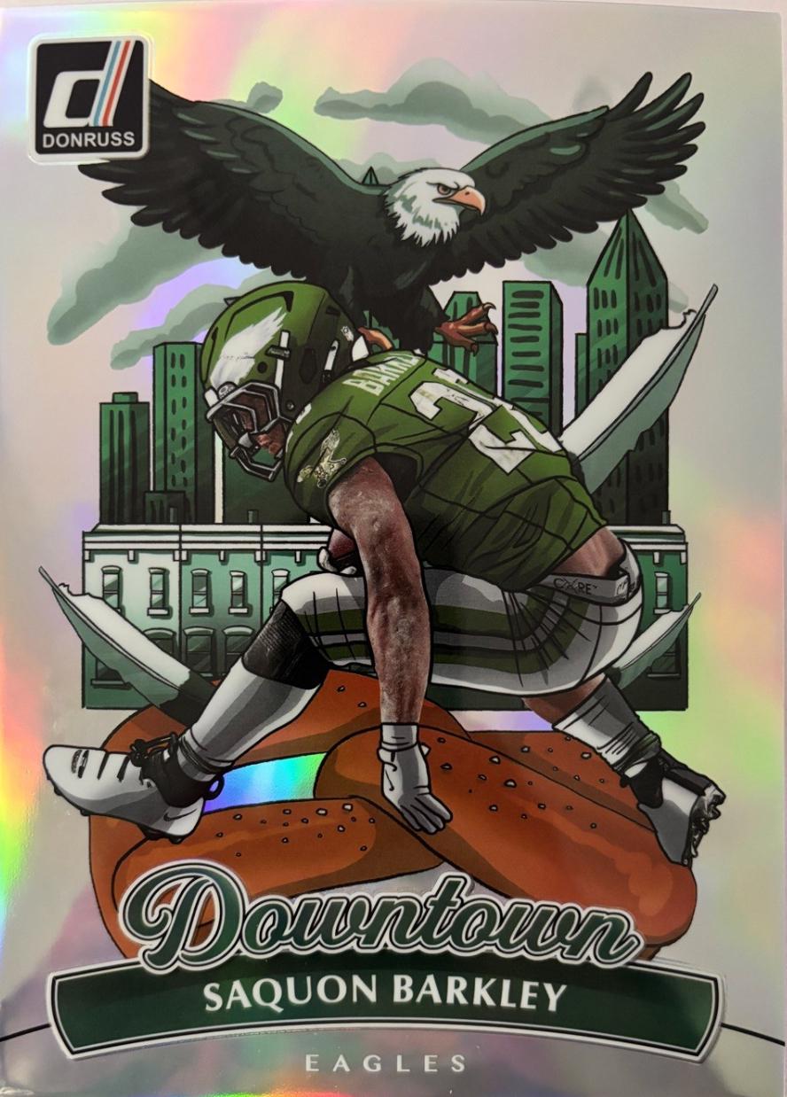 2025 Panini Donruss Downtown Saquon Barkley [Oversized] #7 card