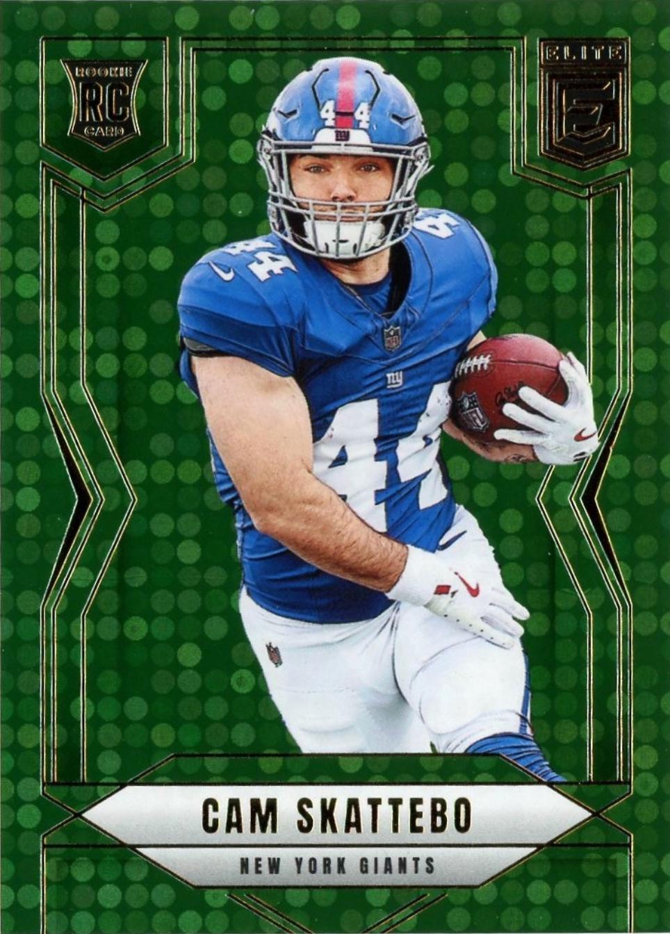 2025 Panini Donruss Elite Cam Skattebo [Green Disco] #153 card