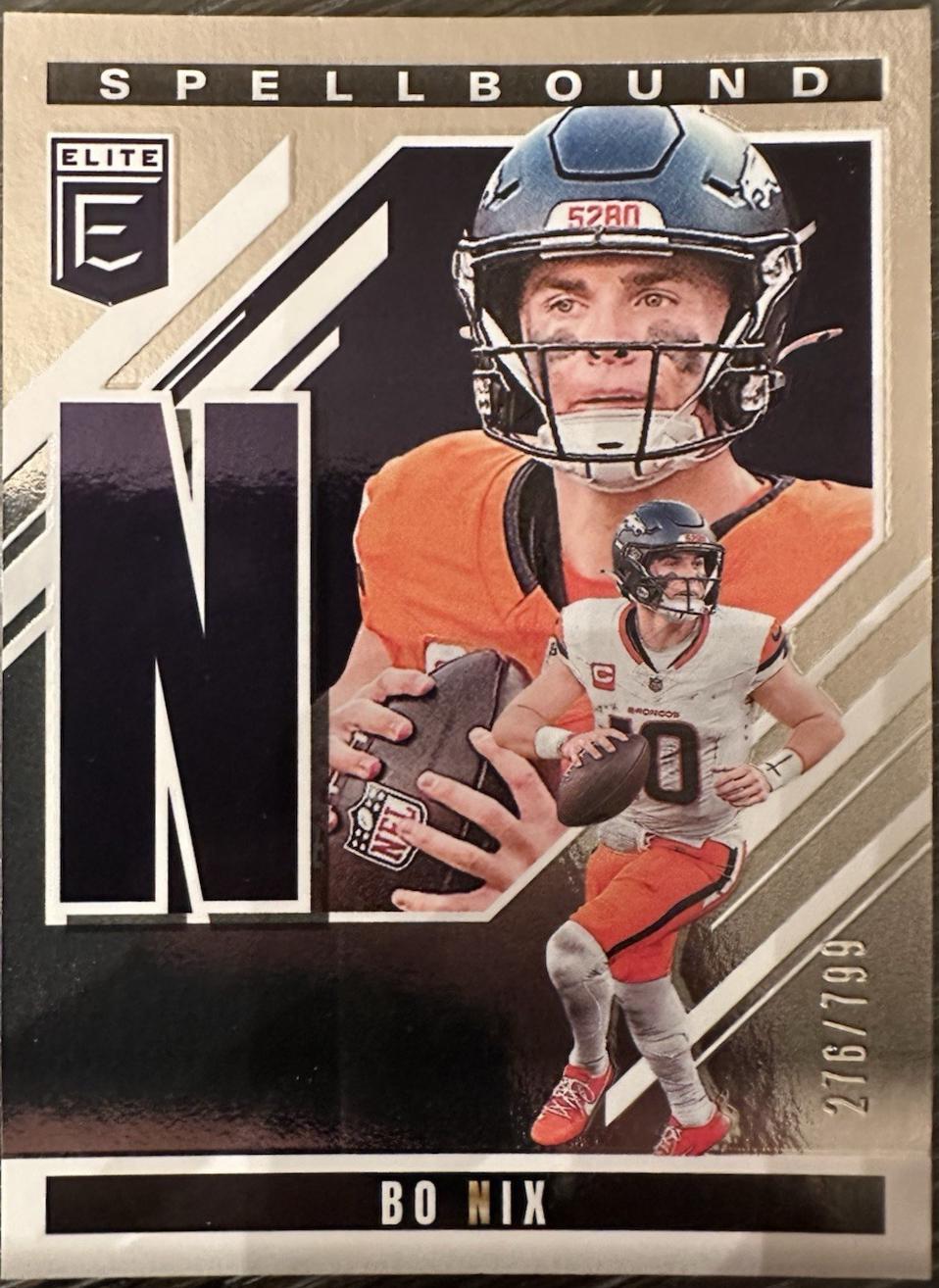 2025 Panini Donruss Elite Spellbound Bo Nix #26 card