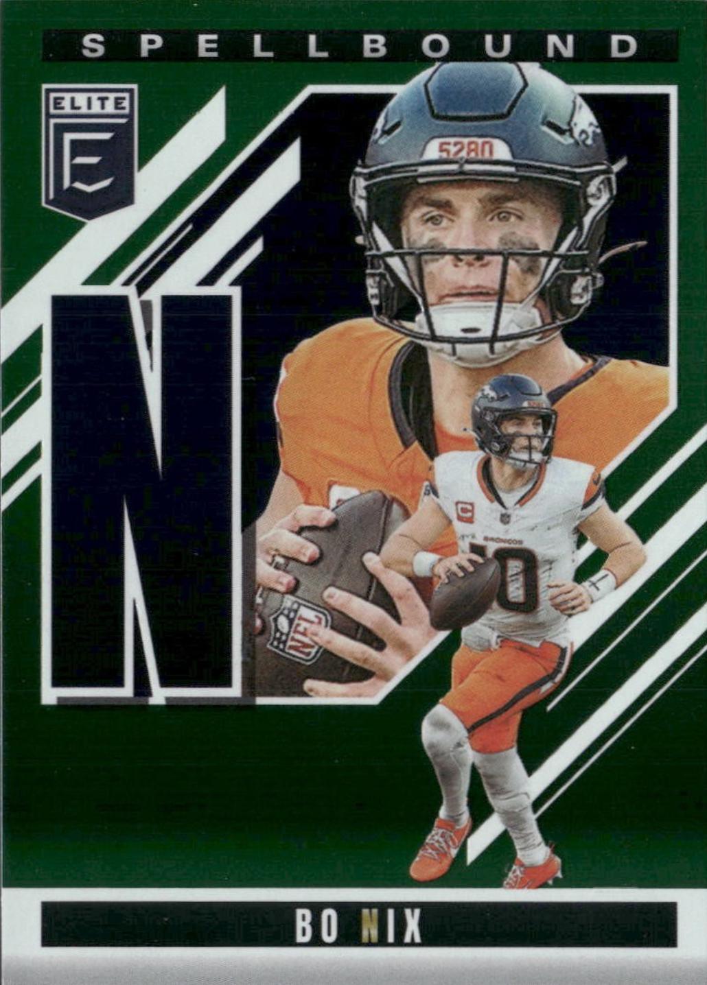 2025 Panini Donruss Elite Spellbound Bo Nix [Green] #26 card