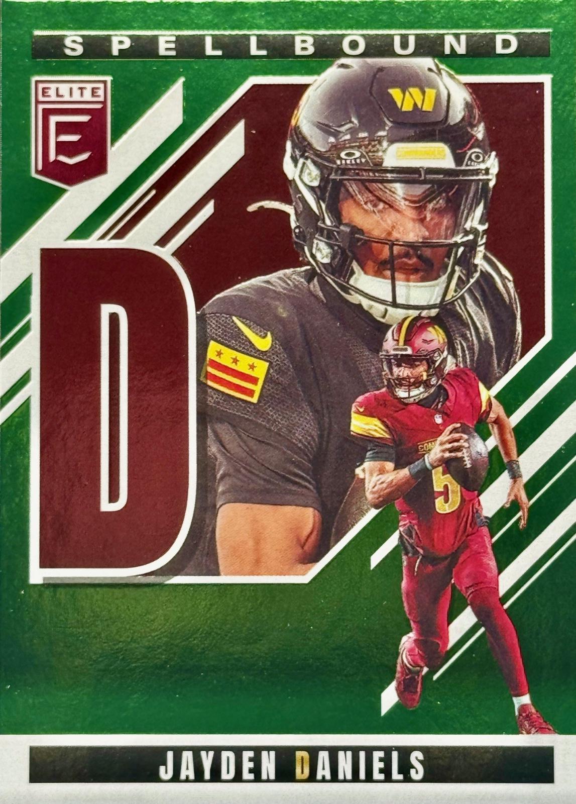 2025 Panini Donruss Elite Spellbound Jayden Daniels [Green] #8 card