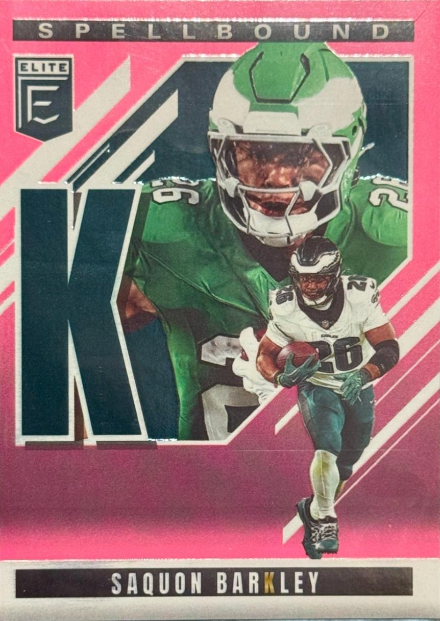 2025 Panini Donruss Elite Spellbound Saquon Barkley [Pink] #4 card