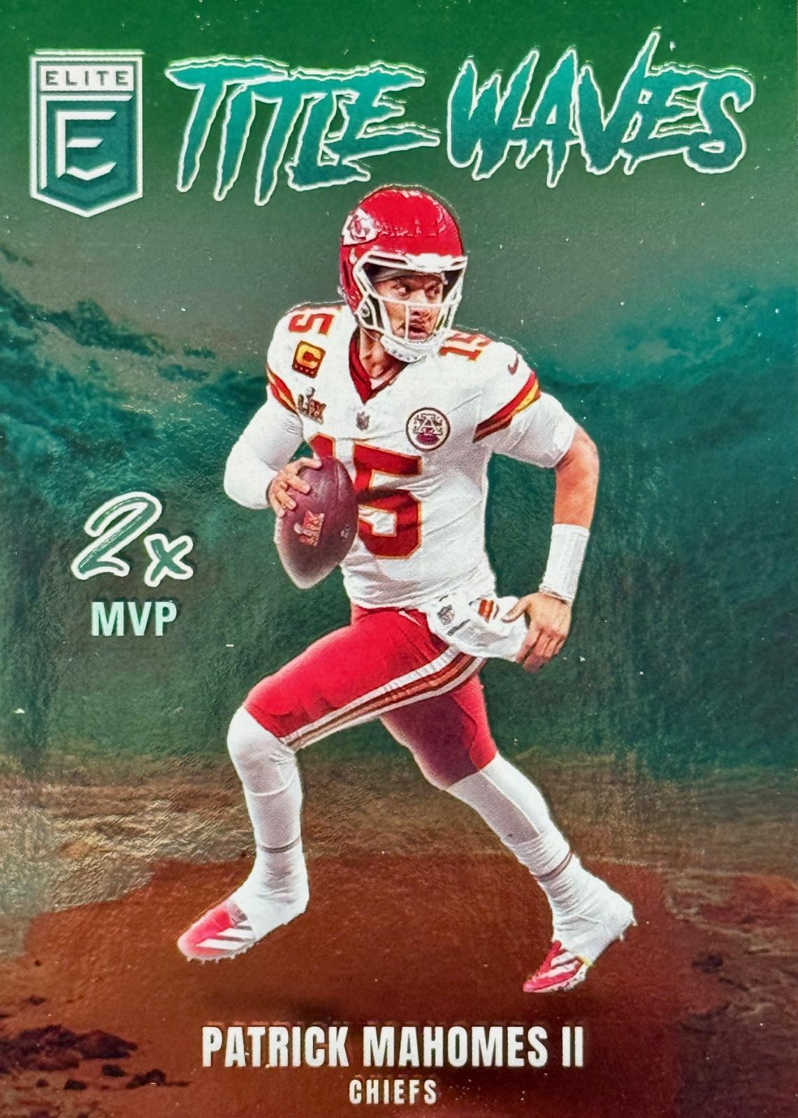 2025 Panini Donruss Elite Title Waves Patrick Mahomes II [Green] #1 card