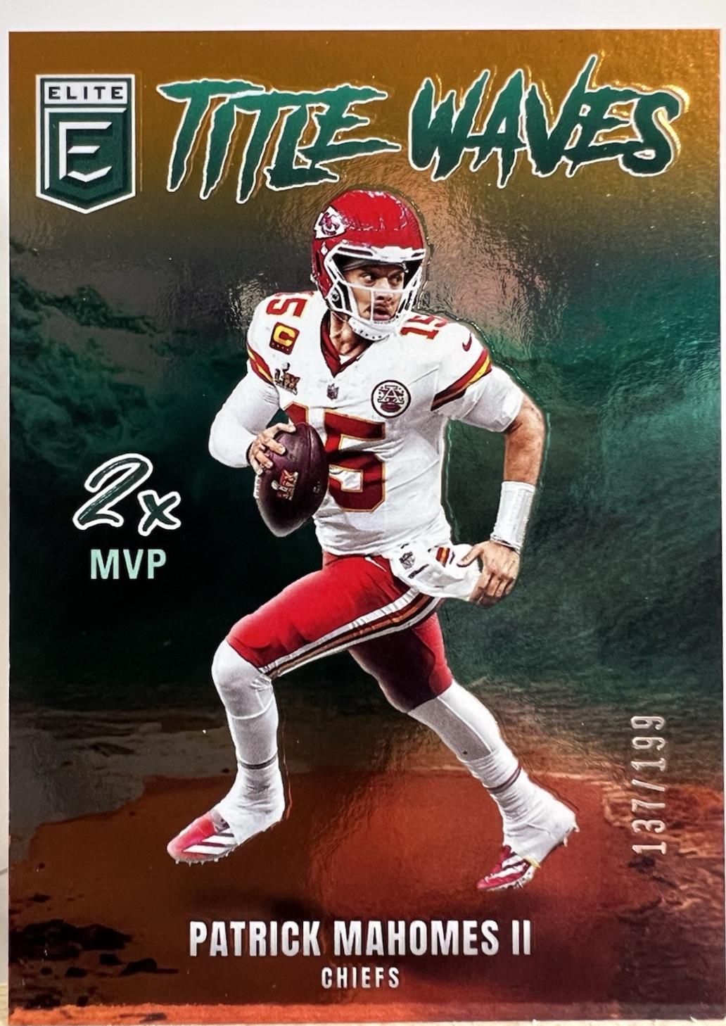 2025 Panini Donruss Elite Title Waves Patrick Mahomes II [Orange] #1 card