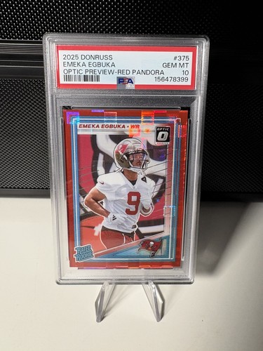 2025 Panini Donruss Emeka Egbuka [Red Pandora Optic Preview] #375 card