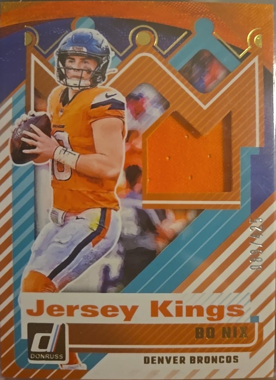 2025 Panini Donruss Jersey Kings Bo Nix #JK-BNX card
