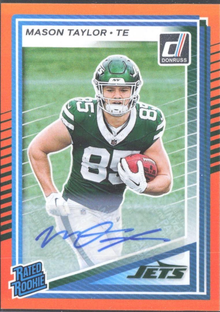 2025 Panini Donruss Mason Taylor [Orange Autograph] #328 card