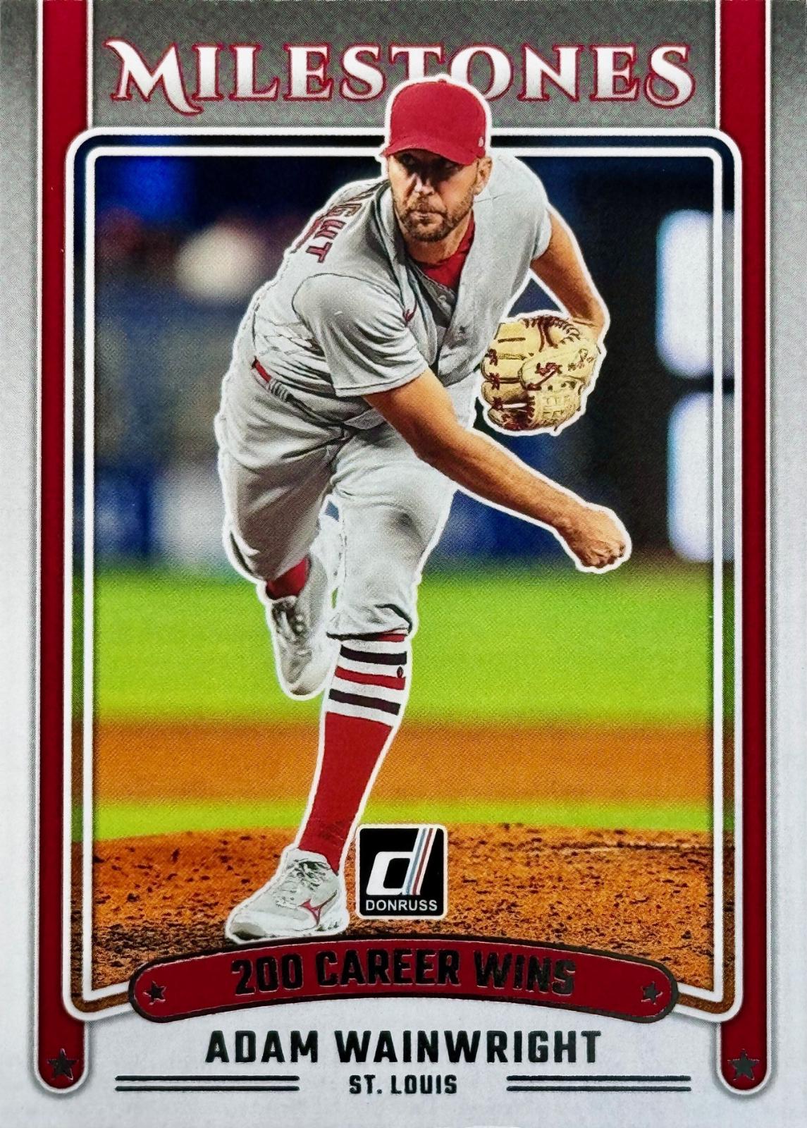 2025 Panini Donruss Milestones Adam Wainwright #12 card