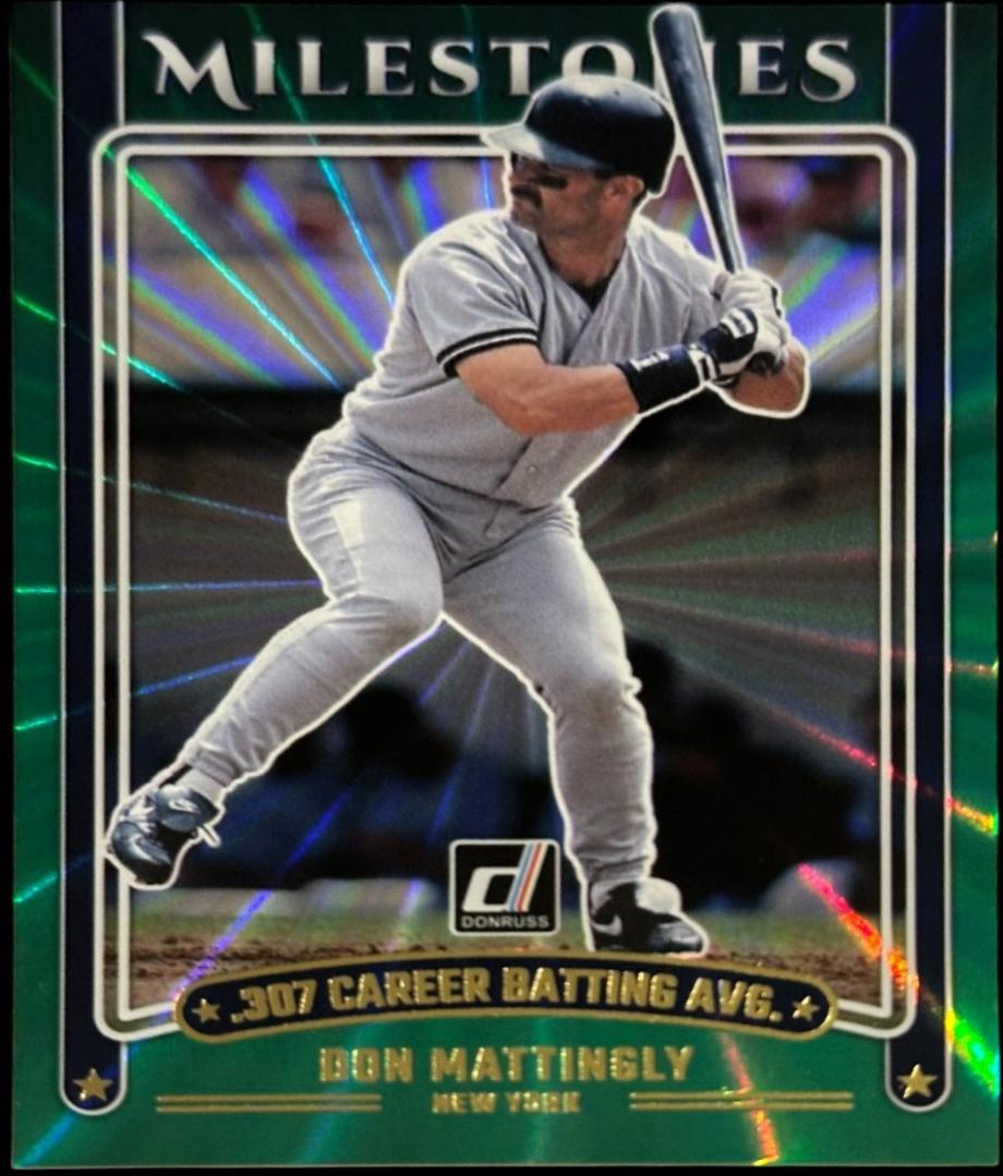 2025 Panini Donruss Milestones Don Mattingly [Green Laser] #8 card