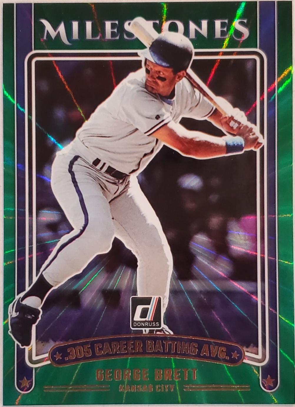 2025 Panini Donruss Milestones George Brett [Green Laser] #3 card