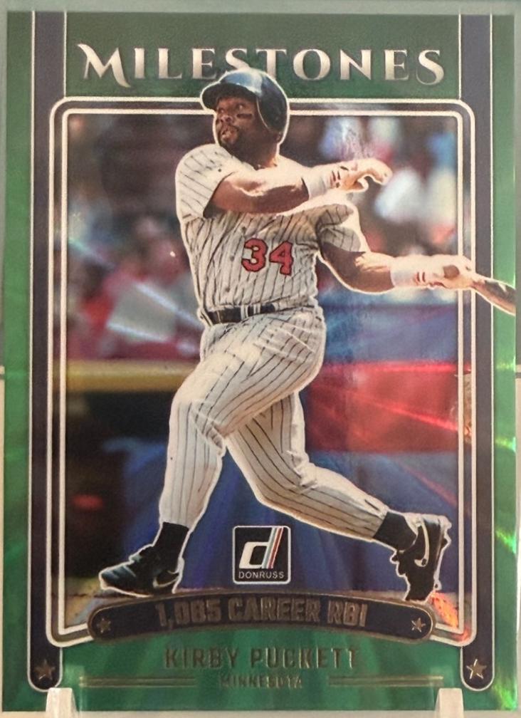 2025 Panini Donruss Milestones Kirby Puckett [Green Laser] #6 card