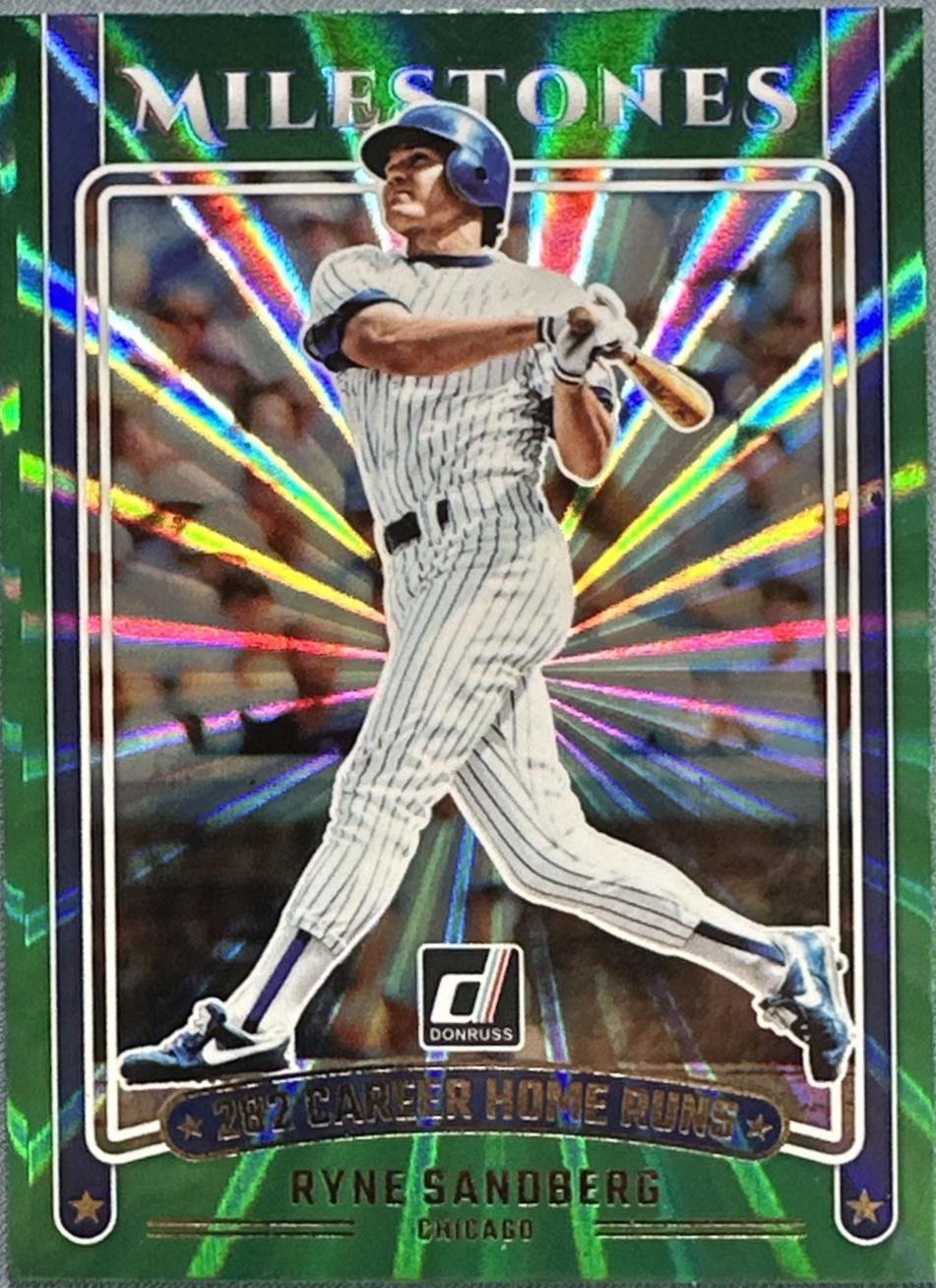 2025 Panini Donruss Milestones Ryne Sandberg [Green Laser] #17 card