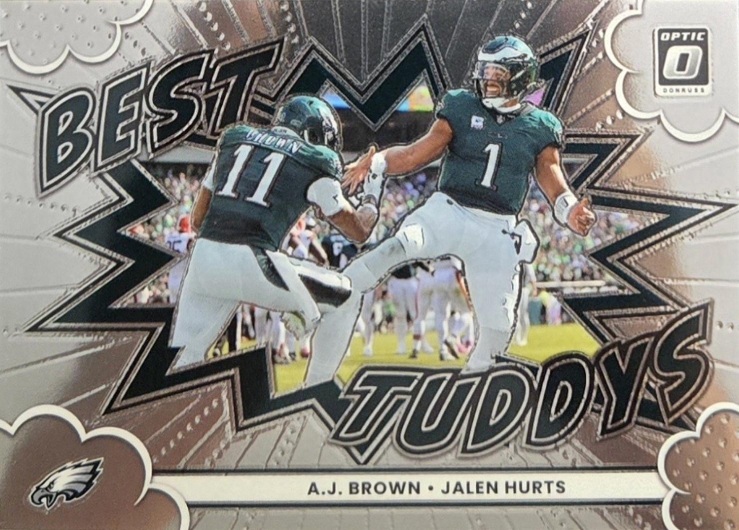 2025 Panini Donruss Optic Best Tuddys A.J. Brown / Jalen Hurts #2 card
