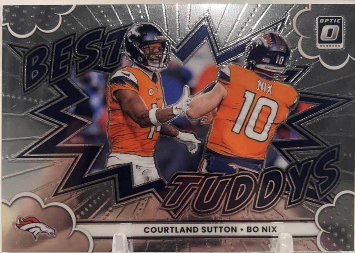 2025 Panini Donruss Optic Best Tuddys Bo Nix / Courtland Sutton #17 card