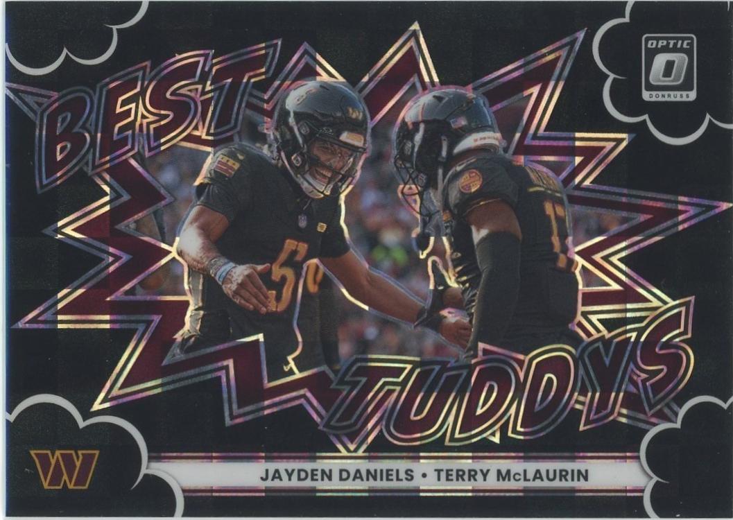 2025 Panini Donruss Optic Best Tuddys Jayden Daniels / Terry McLaurin [Black Pandora] #11 card
